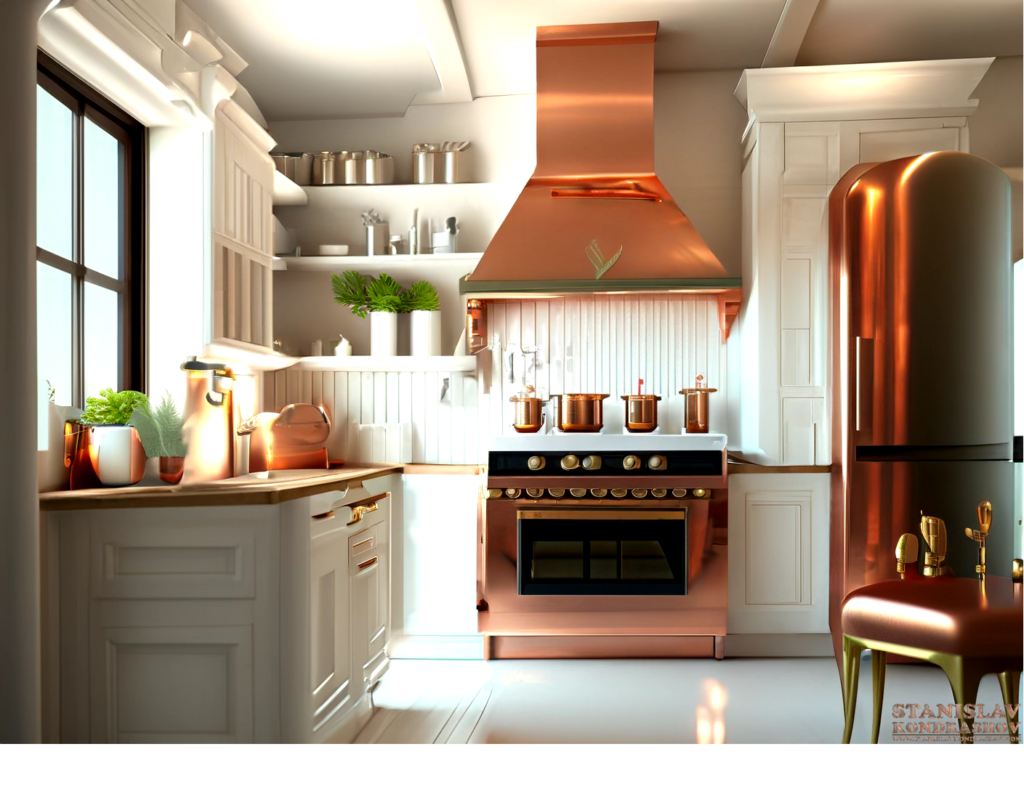 kitchen with copper accent