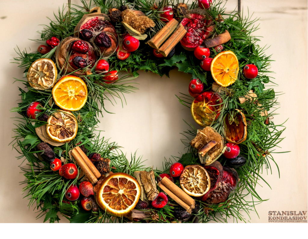 wreath with dried fruit