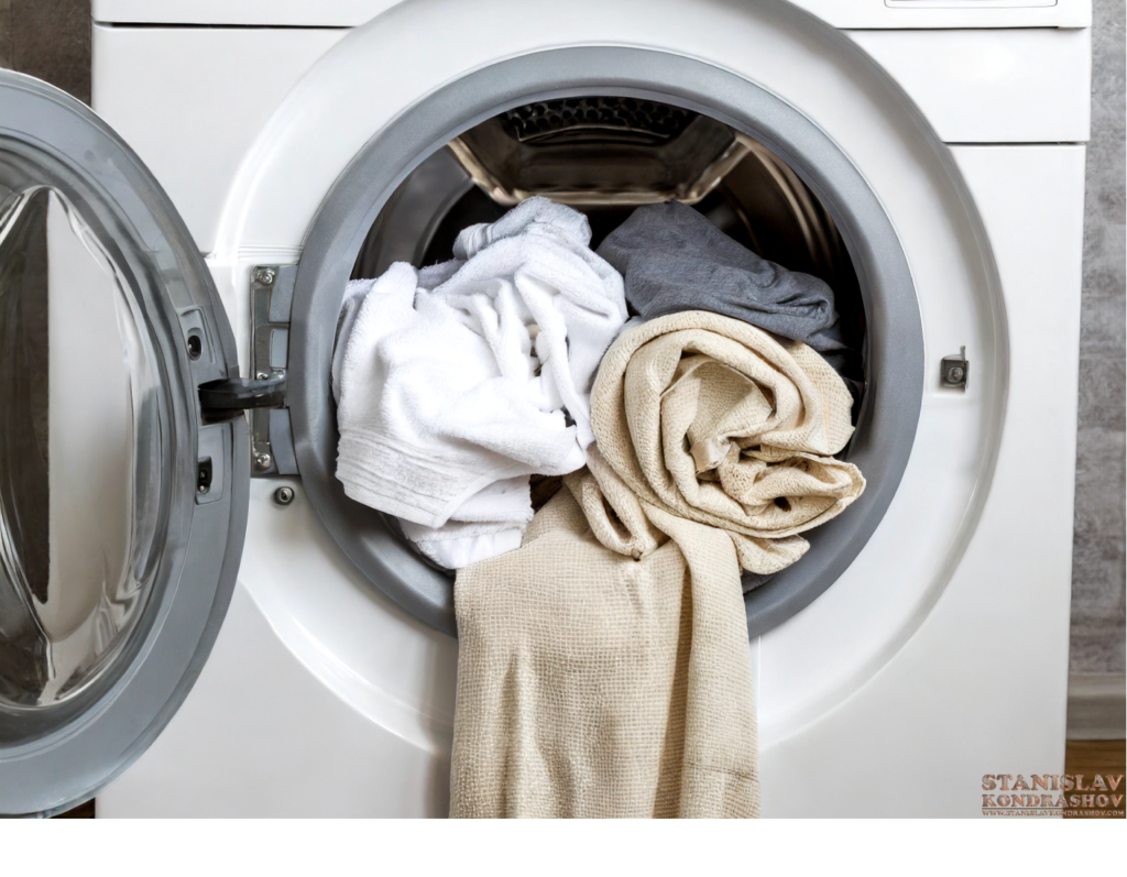 dirty clothes in washing machine