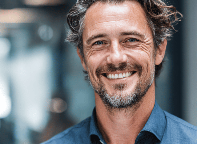 A smiling man looking at the camera